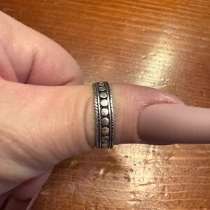 Annika Witt size 7. Sterling Silver Band Ring with Dot Design